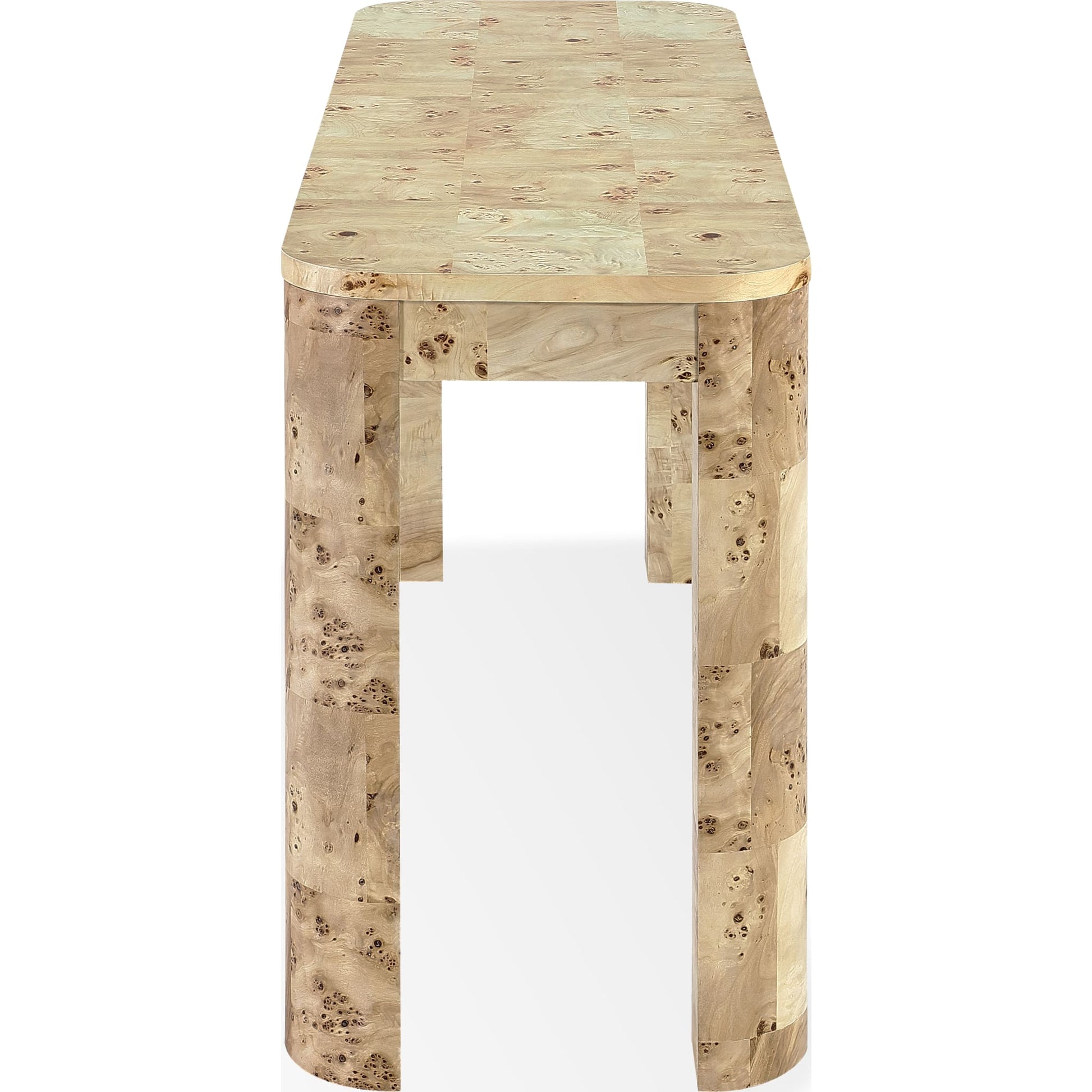 Cosmo Mappa Burl Console Table in Amber Kiss