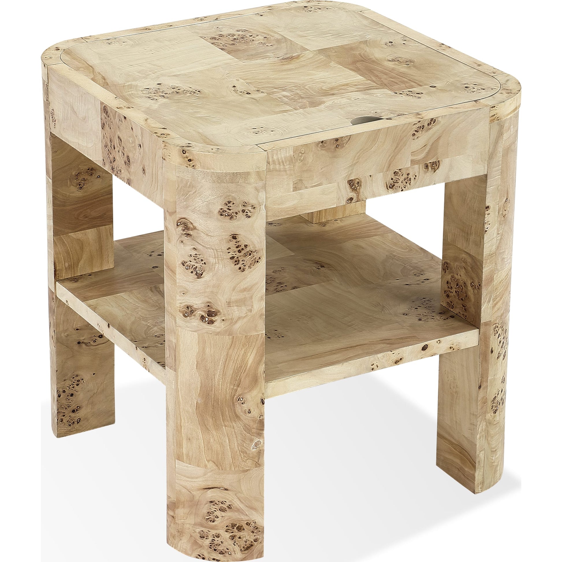 Cosmo Mappa Burl End Table in Amber Kiss
