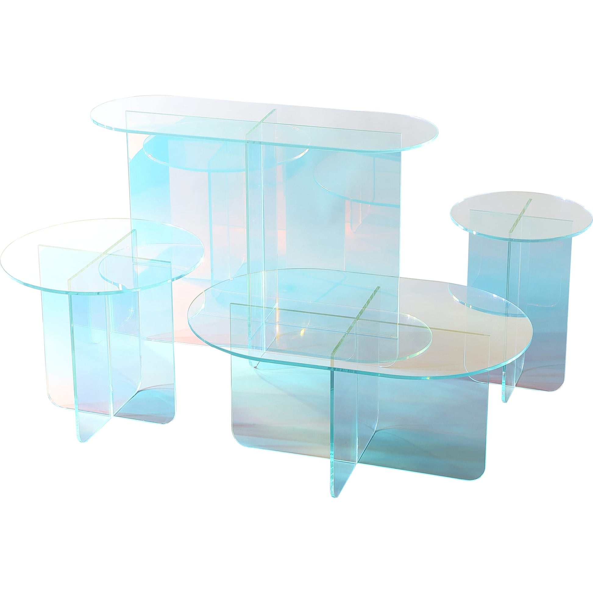Fomo Console Table in Iridescent Glass