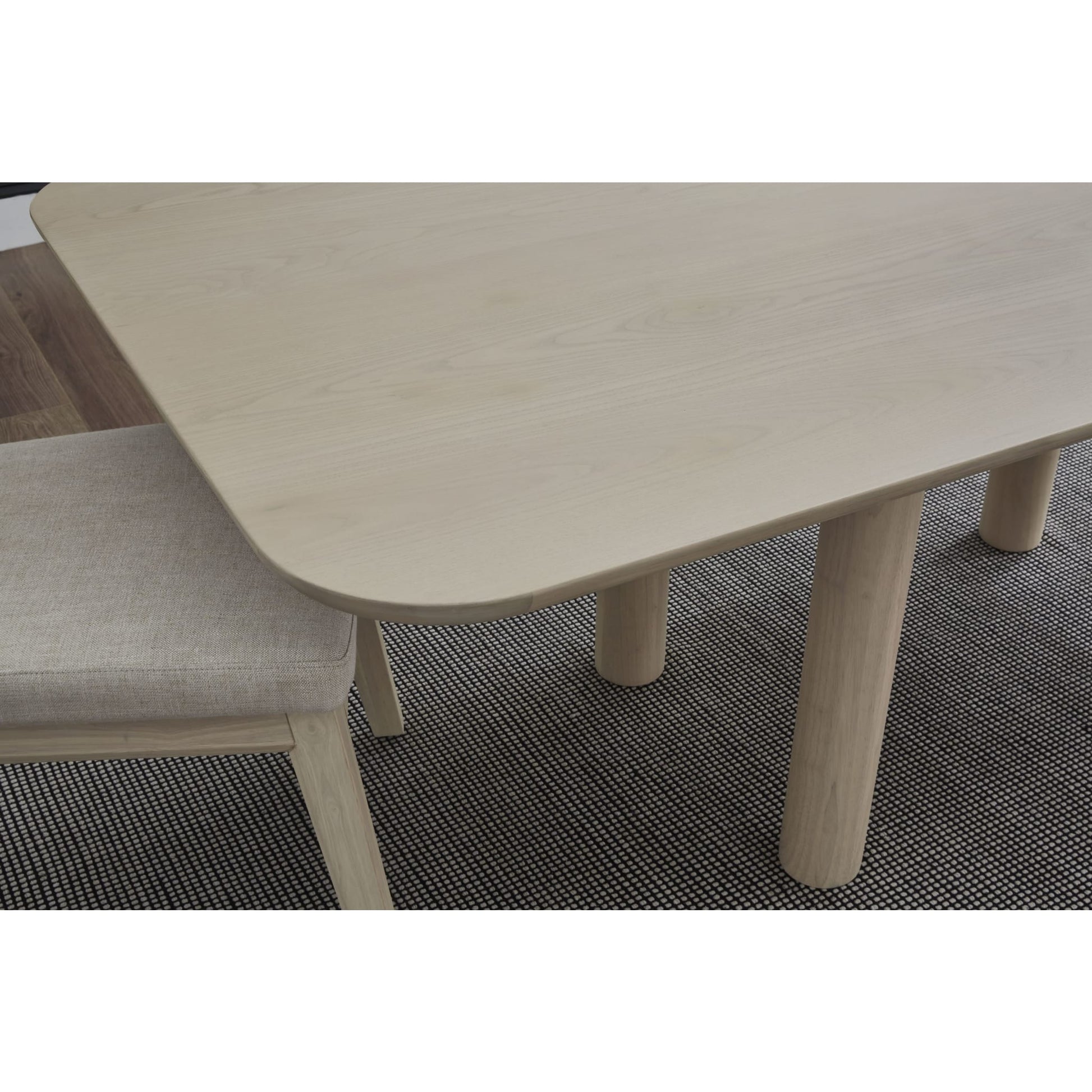 Liv Ash Wood Rectangular Dining Table in White Sand