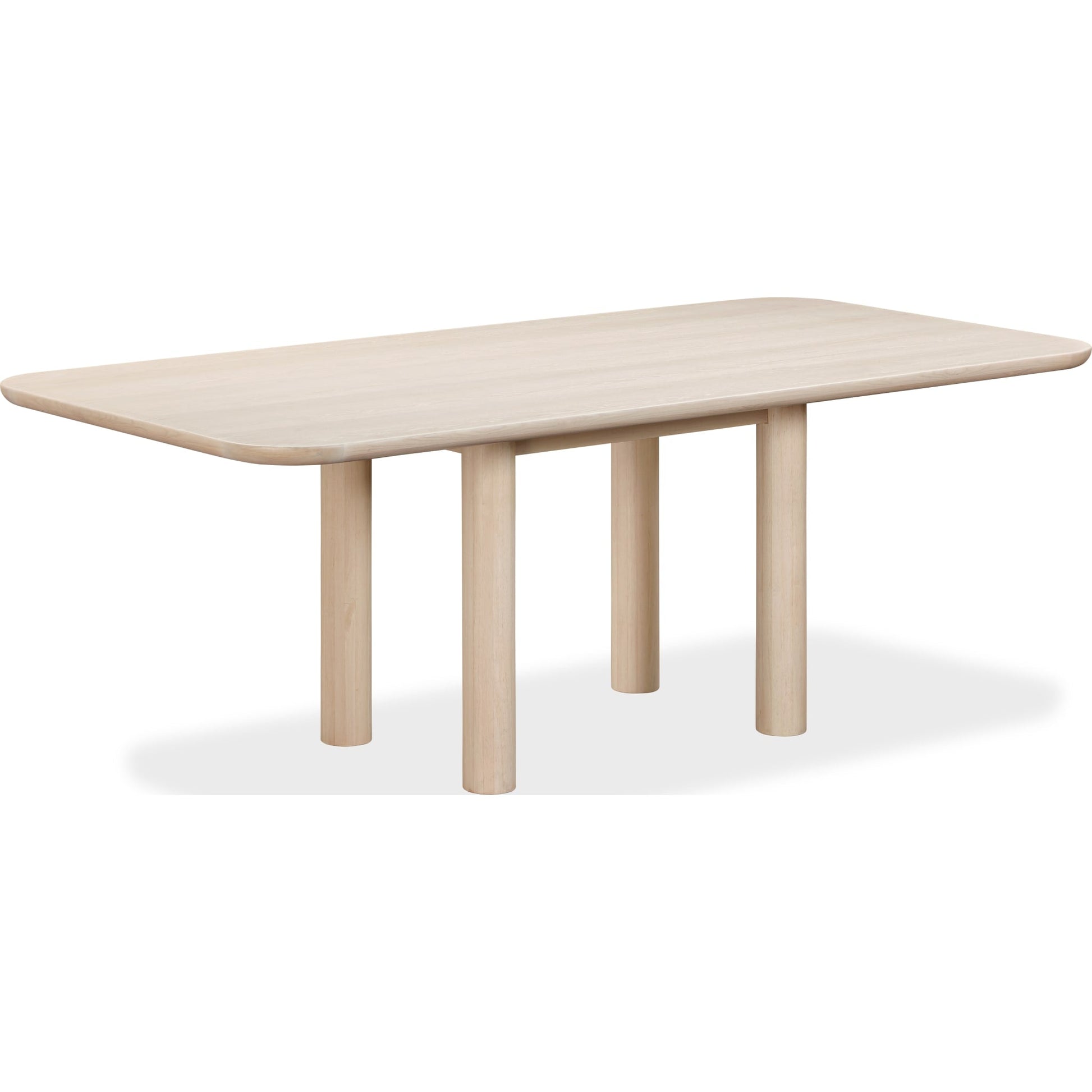Liv Ash Wood Rectangular Dining Table in White Sand