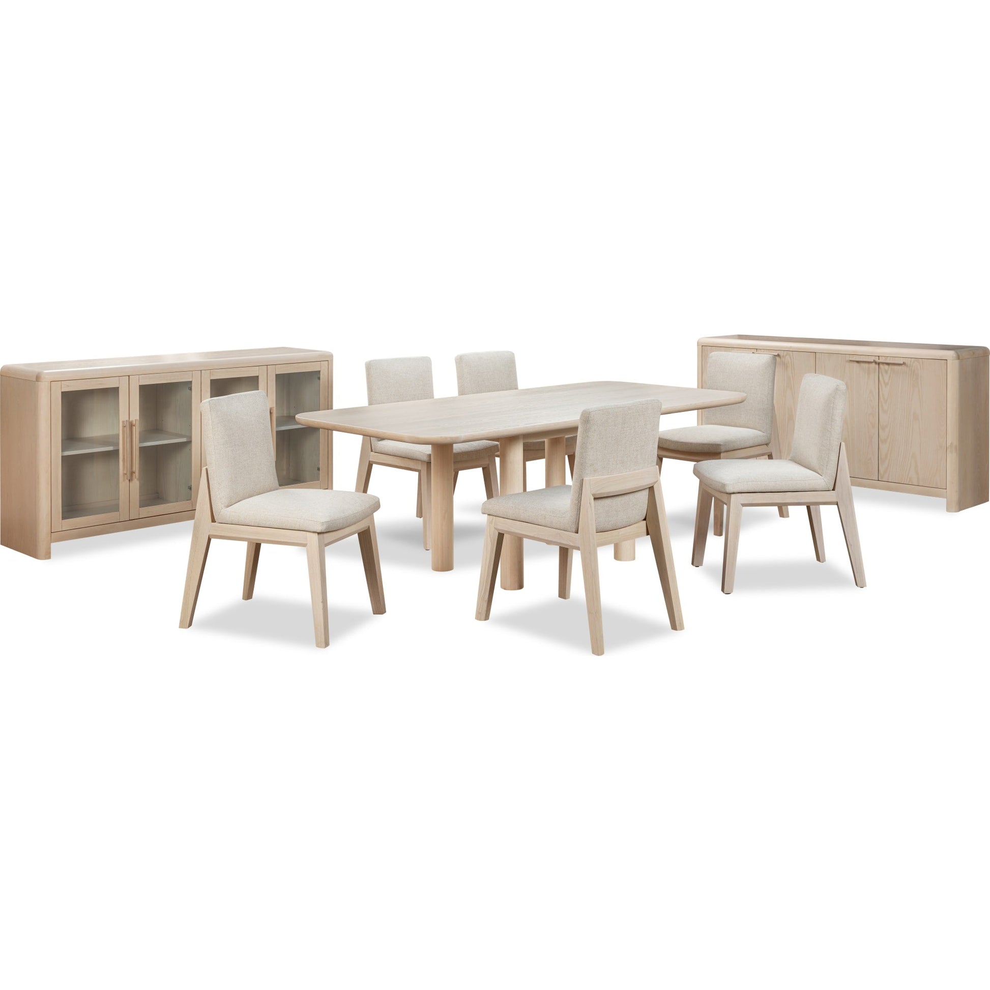 Liv Ash Wood Rectangular Dining Table in White Sand