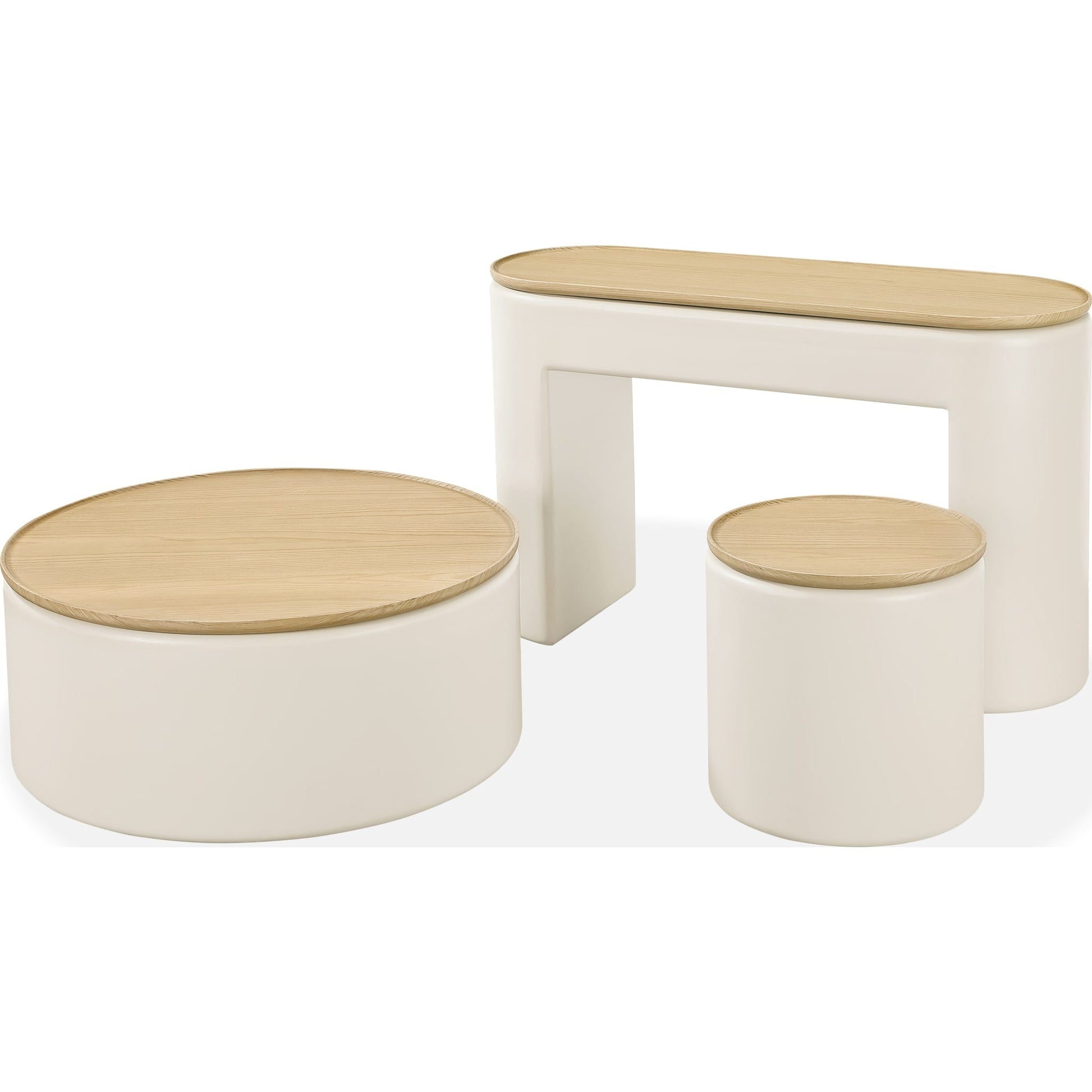 Oskar Lift Top Round Coffee Table in Barley