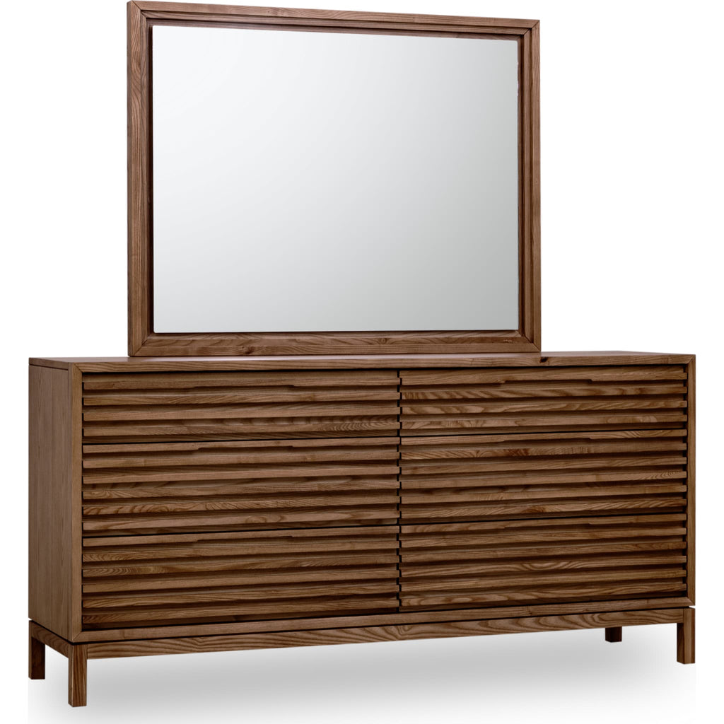 Tanner Six Drawer Ash Wood Dresser in Roux